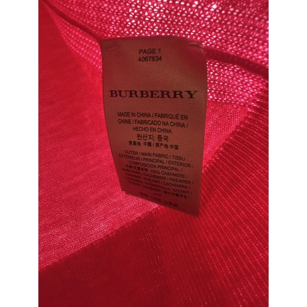 Burberry London Cashmere Sweater Pink Nova Check Elbow Patch XS Luxury Designer - Picture 8 of 16